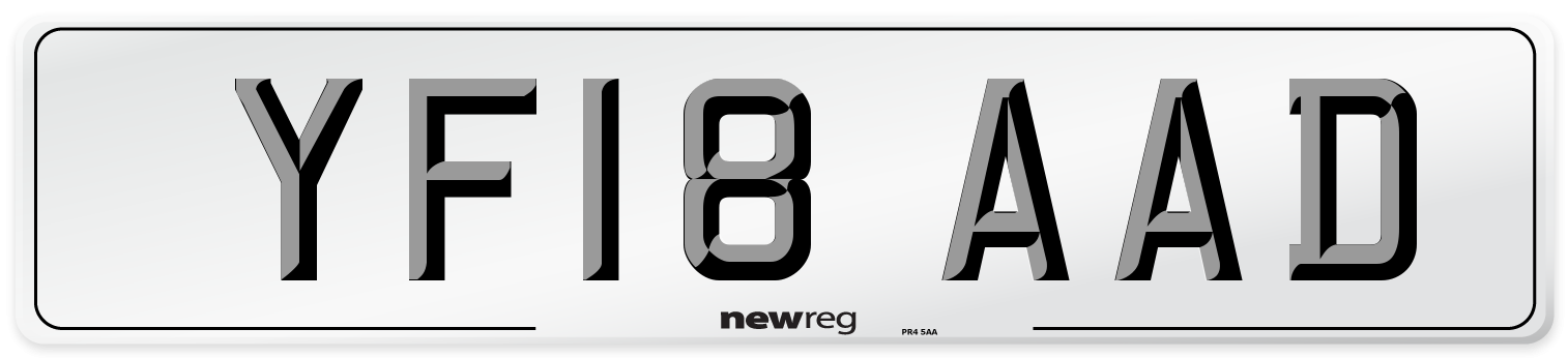 YF18 AAD Number Plate from New Reg